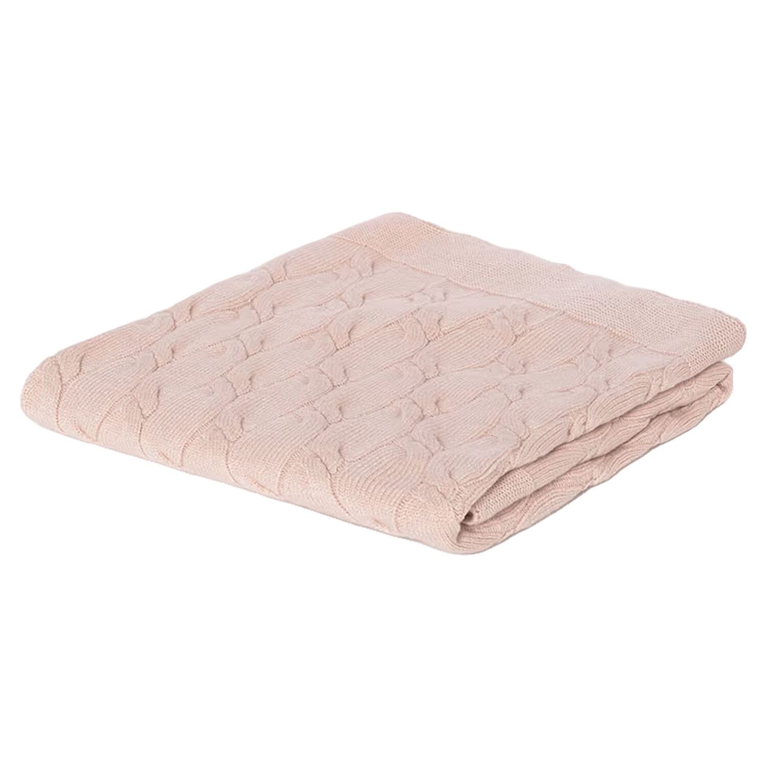 Baby Girls Pink Knitted Baby Blanket, 2, hi-res
