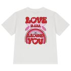 Girls White Logo T-Shirt, 1, hi-res