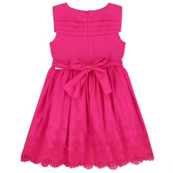 Girls Pink Embroidered Dress