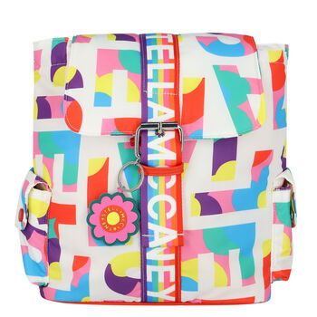 حقيبة ظهر بالشعار متعددة الألوان للبنات
