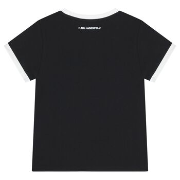 Girls Black & White Logo T-Shirt