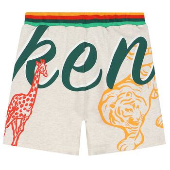 Boys Beige Logo Shorts