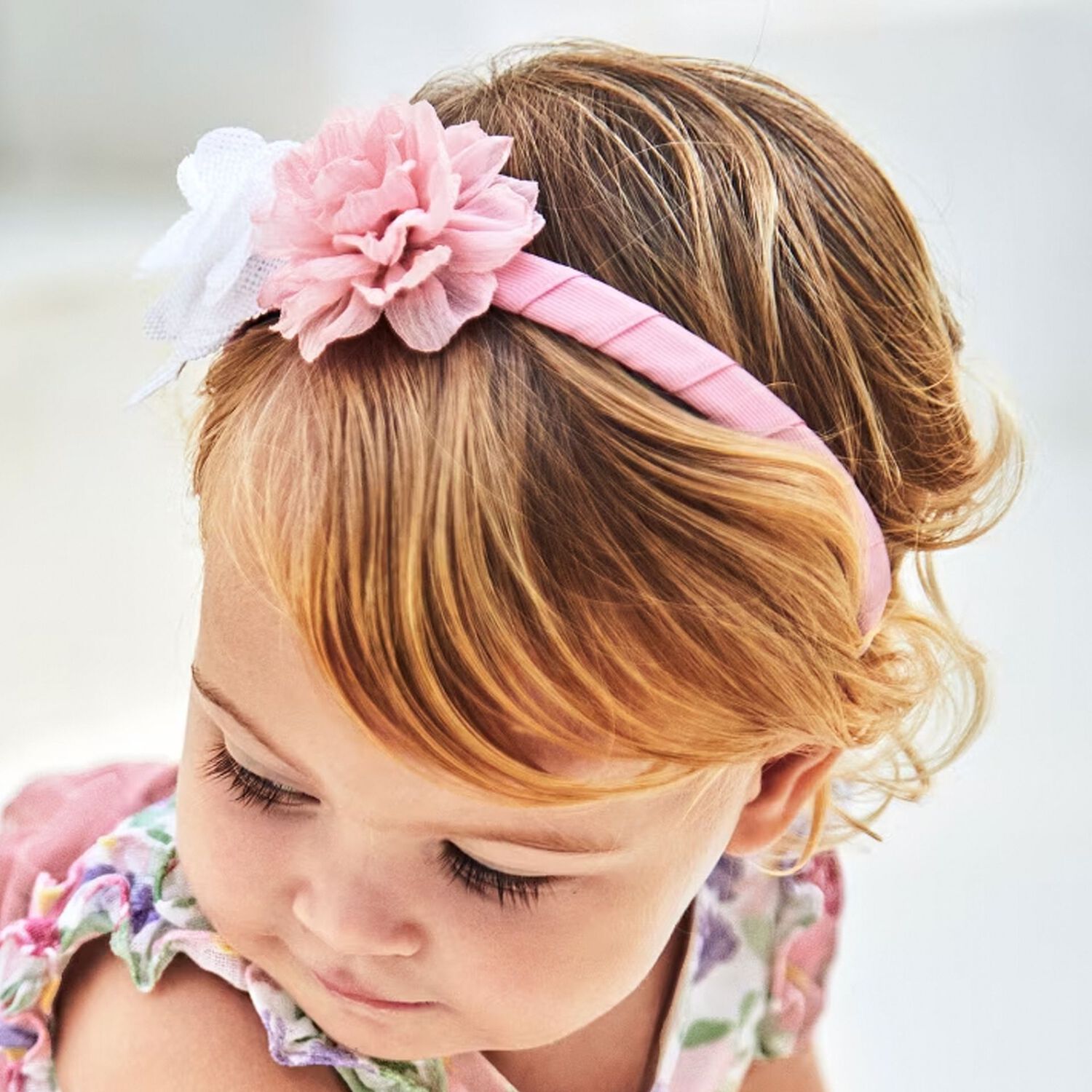 Younger Girls Pink & White Floral Headband, 1, hi-res image number null