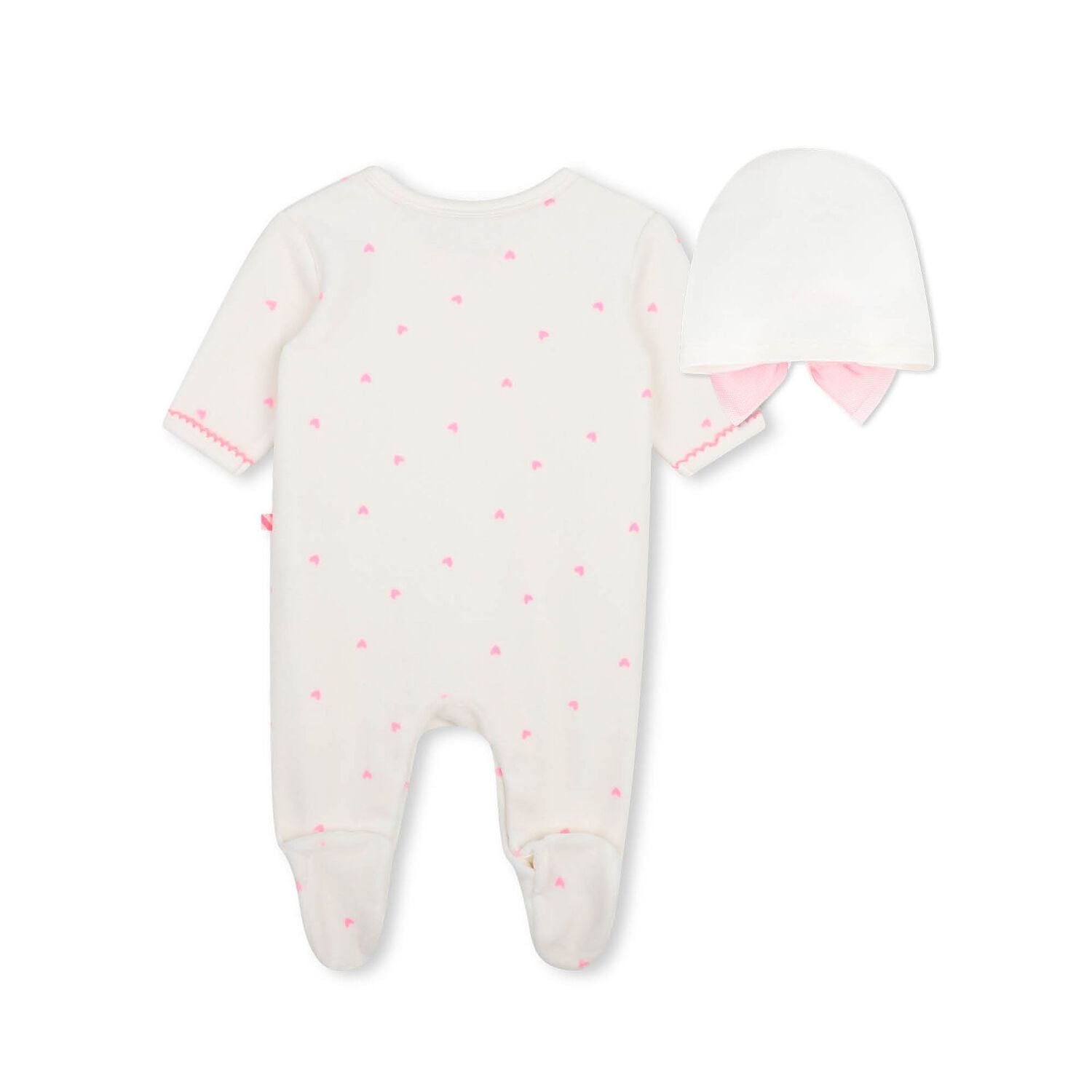 Baby Girls Ivory & Pink Heart Babygrow Gift Set, 1, hi-res