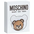 White Squeaky Teddy Logo Babygrow, 1, hi-res