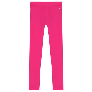 Girls Pink Logo Leggings