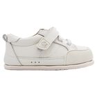 Younger Boys White Faux Leather Trainers, 2, hi-res