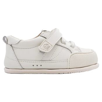 Younger Boys White Faux Leather Trainers