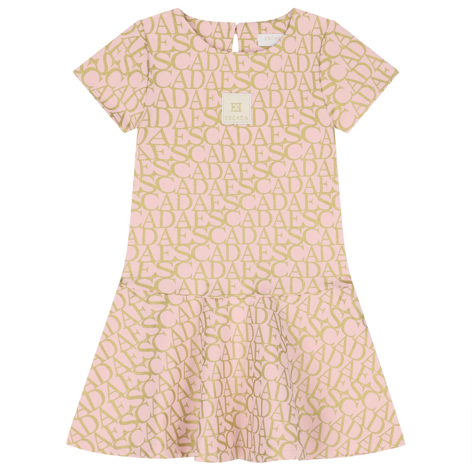 Girls Pink & Gold Logo Dress, 3, hi-res