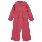 Girls Pink Trousers Set, 1, hi-res