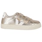 Gold & White Leather Trainers , 1, hi-res