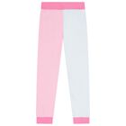 Girls Pink & White Logo Joggers, 1, hi-res