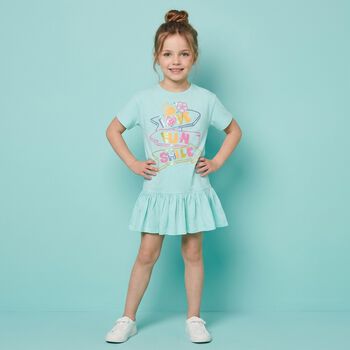 Girls Aqua Embellished Dress