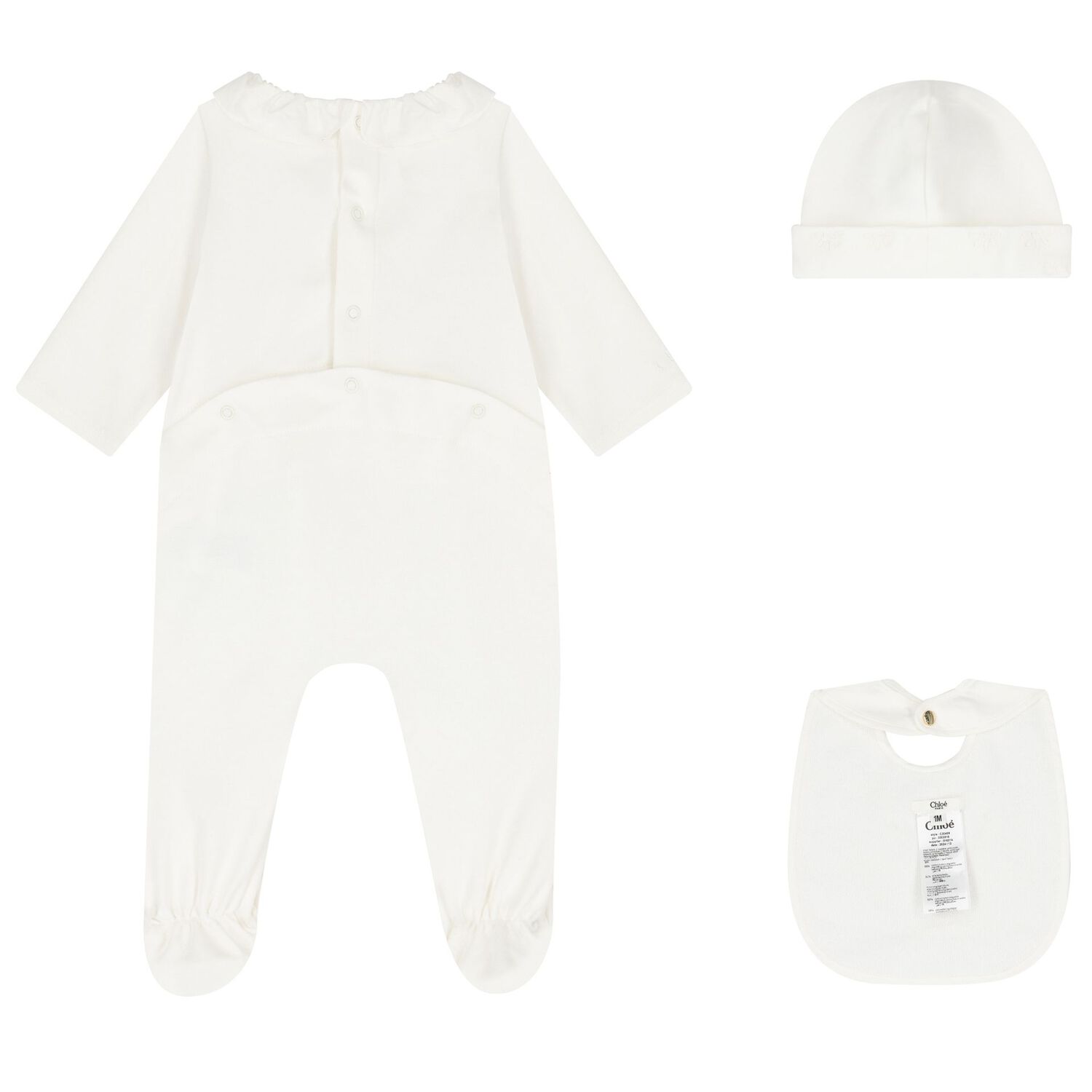 Baby Girls Ivory Embroidered Babygrow Gift Set, 1, hi-res