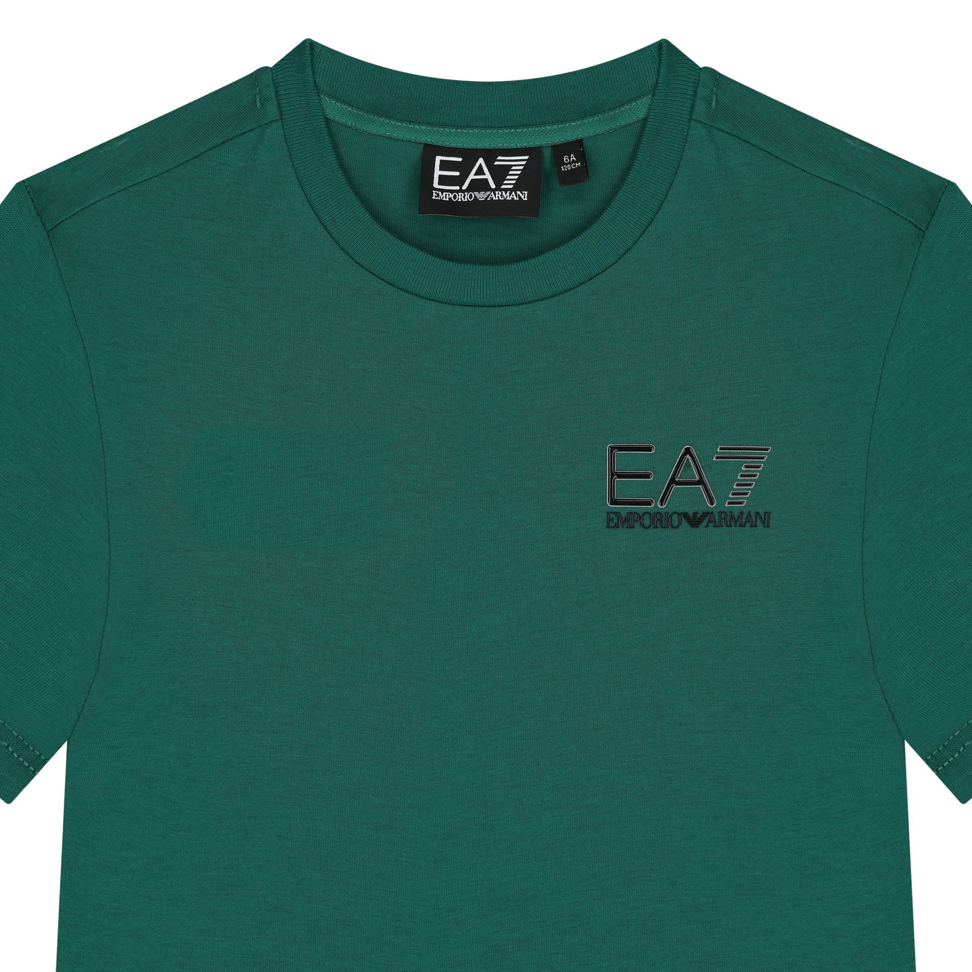 EA7 Emporio Armani Boys Green Logo T Shirt Junior Couture