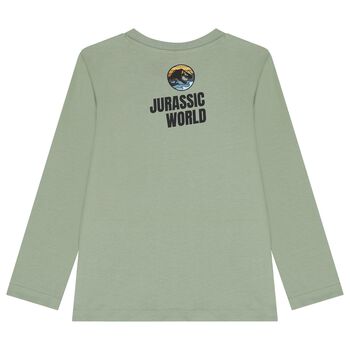 Boys Green Dinosaur Long Sleeve Top