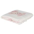 Baby Girls Ivory & Pink Teddy Bear Blanket, 1, hi-res