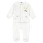 Baby Boys White Babygrow, 1, hi-res
