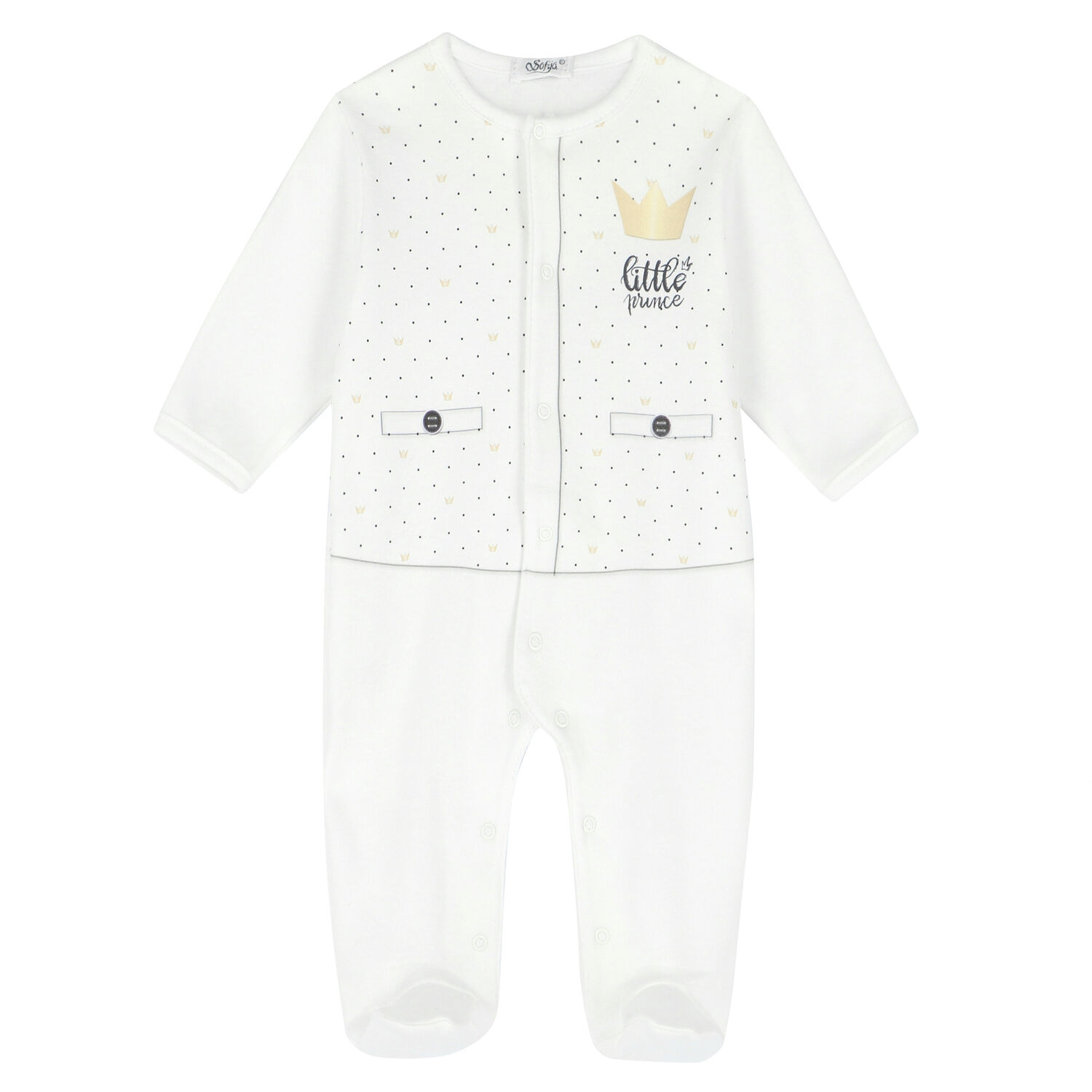 Baby Boys White Babygrow, 1, hi-res image number null