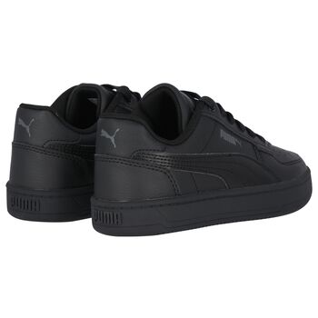 Black Logo Leather Trainers