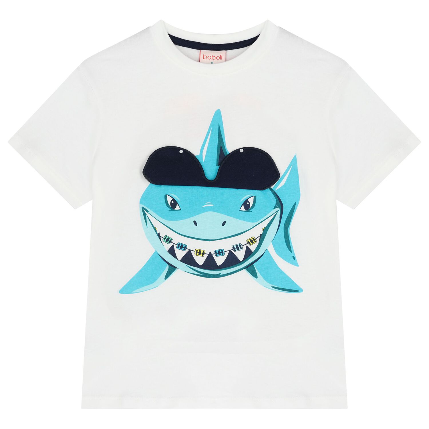 Boys White Shark T-Shirt, 1, hi-res