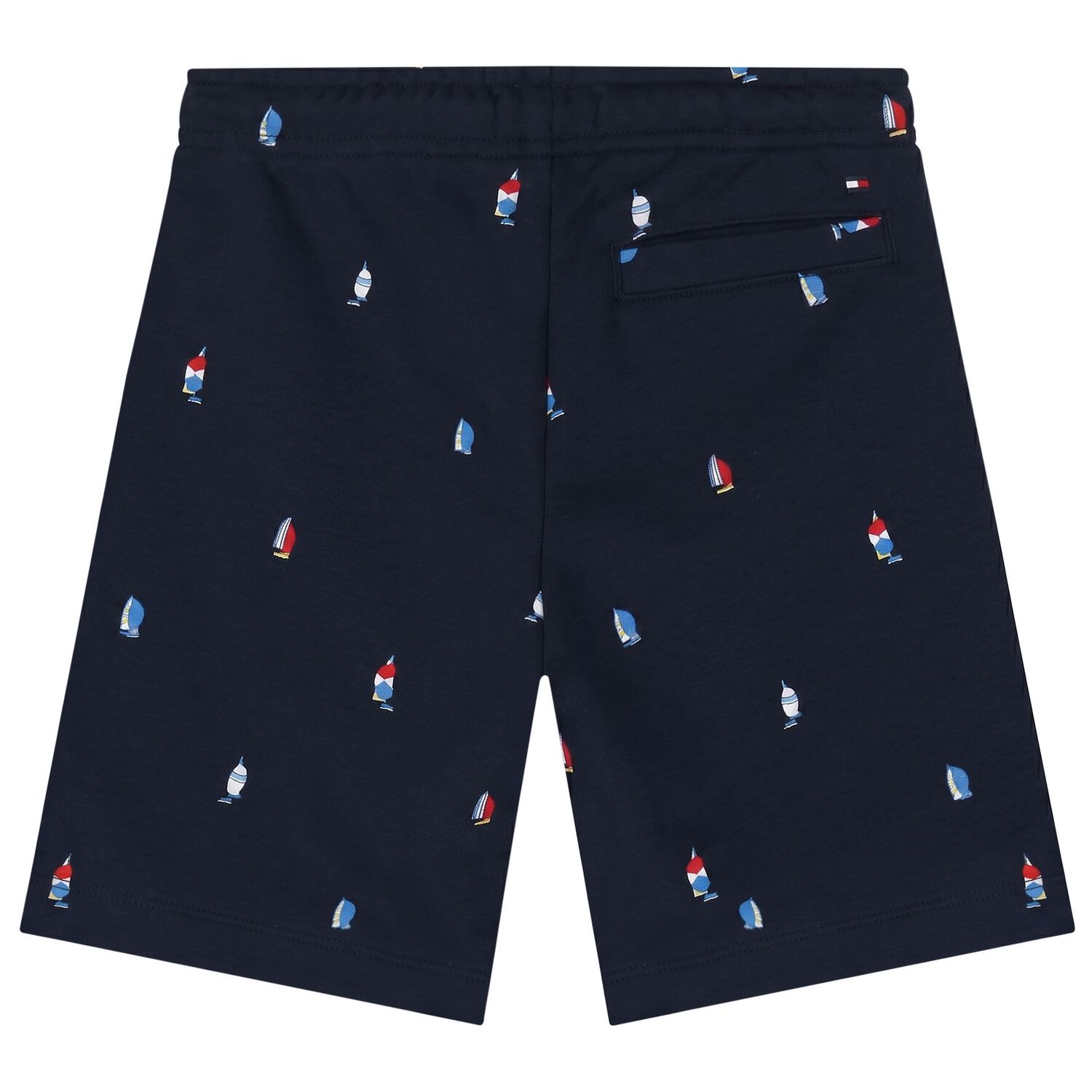 Boys Red & Navy Blue Logo Shorts Set, 1, hi-res