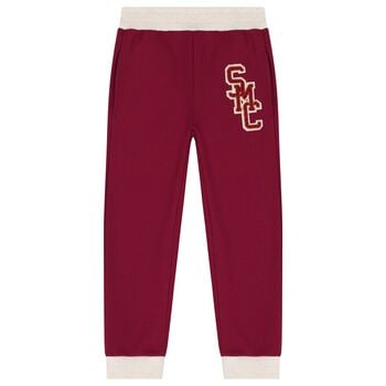 Boys Burgundy Logo Joggers