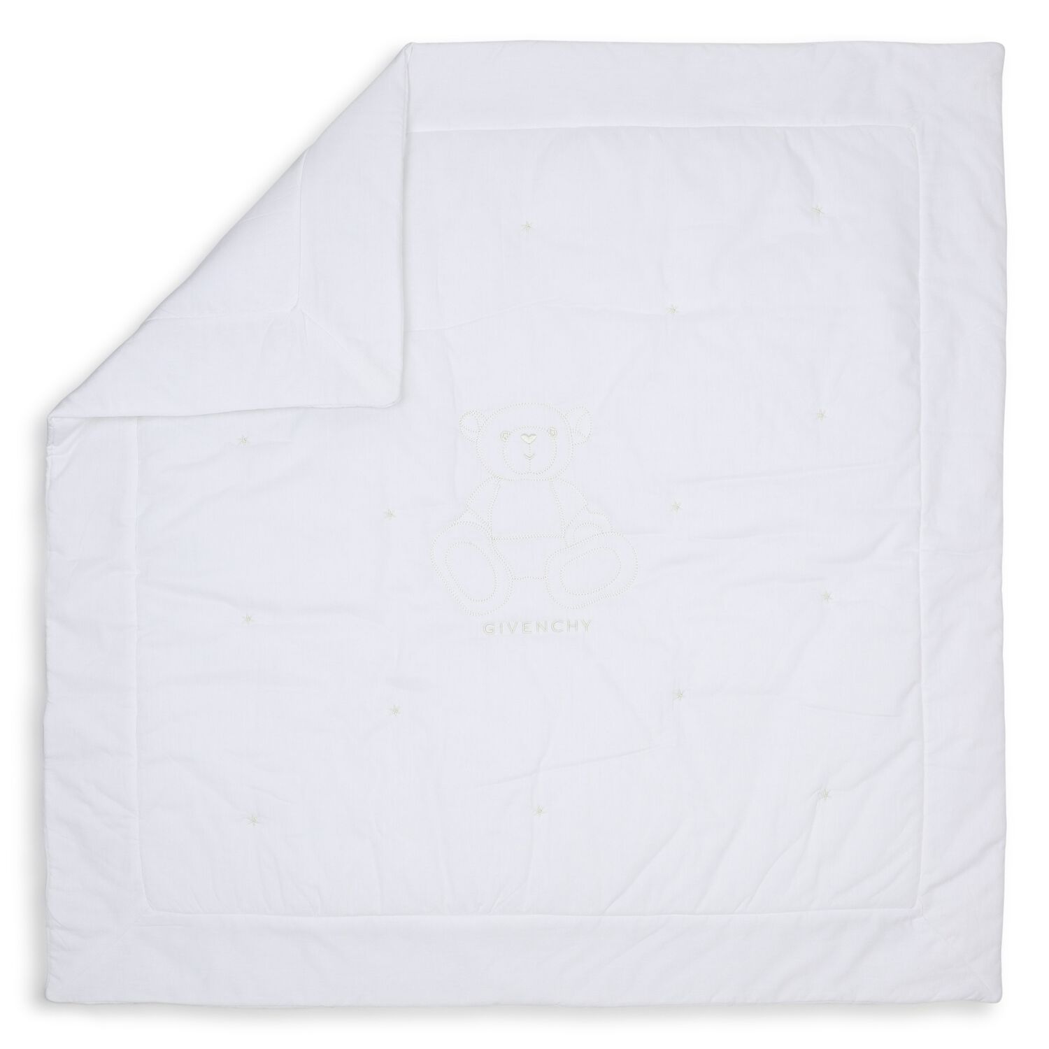 White Teddy Bear Logo Baby Blanket, 1, hi-res