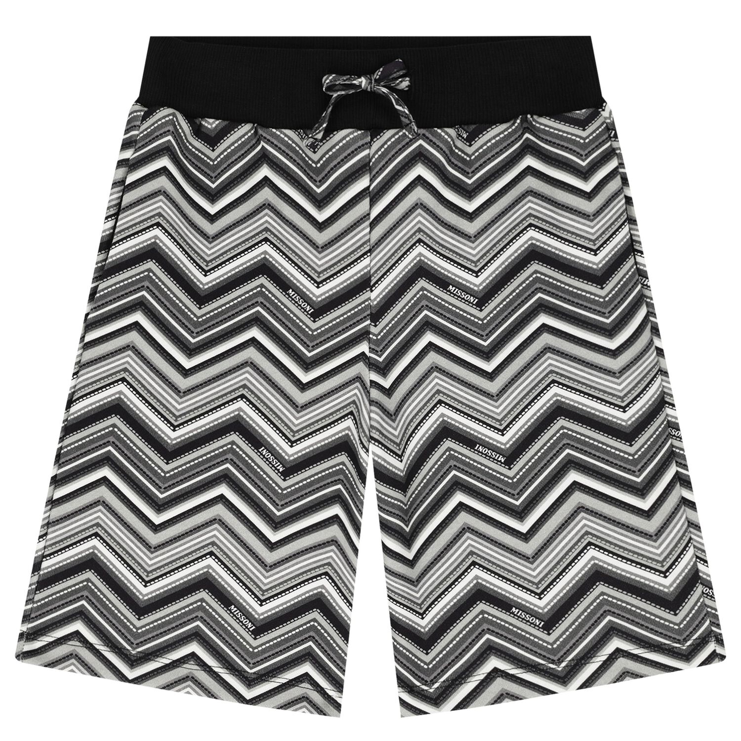 Boys Grey & Black Zig Zag Shorts, 1, hi-res