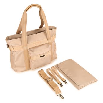Beige Logo Baby Changing Bag