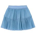 Girls Blue Tulle Skirt, 2, hi-res