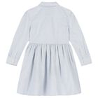 Girls Blue Striped Shirt Dress, 1, hi-res