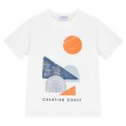 طقم شورت اولاد باللون الابيض والازرق والبرتقالى, 1, hi-res