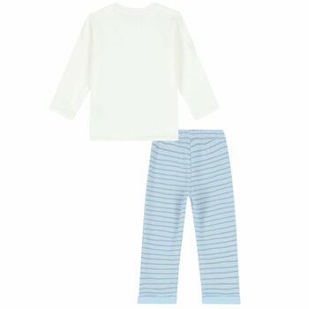 Baby Boys Ivory Top & Blue Joggers Set