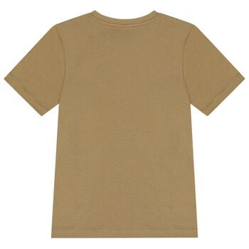 Boys Mini Me Beige Logo T-Shirt
