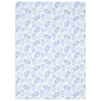 iDO Baby Boys White & Blue Striped Blanket, 1 Baby Boys White & Blue Striped Blanket