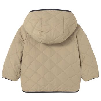Beige Quilted & Fur Younger Reversible Coat