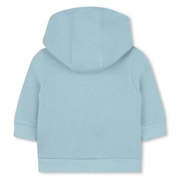 Younger Boys Blue Logo Hooded Zip Up Top