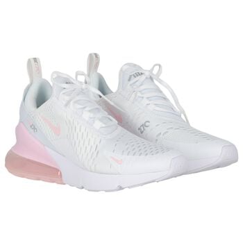 Girls White & Pink Nike Air Max 270 Trainers