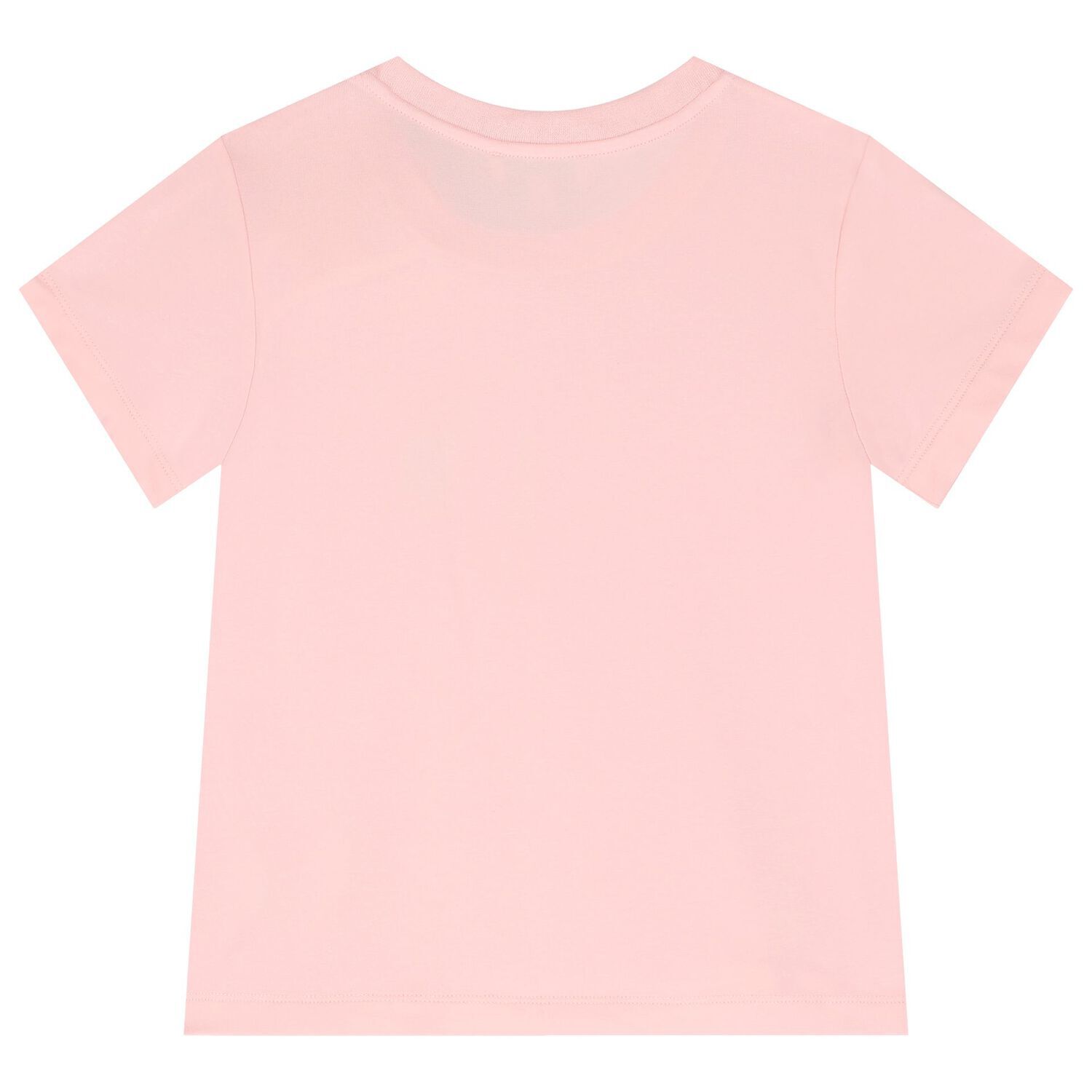 Girls Pink Jacquard Heart Bow T-Shirt, 3, hi-res