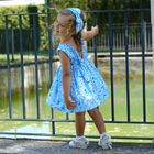 Girls White & Blue Bow Headband, 1, hi-res