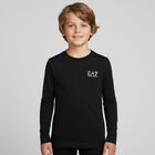 Boys Black Logo Long Sleeve Top, 3, hi-res