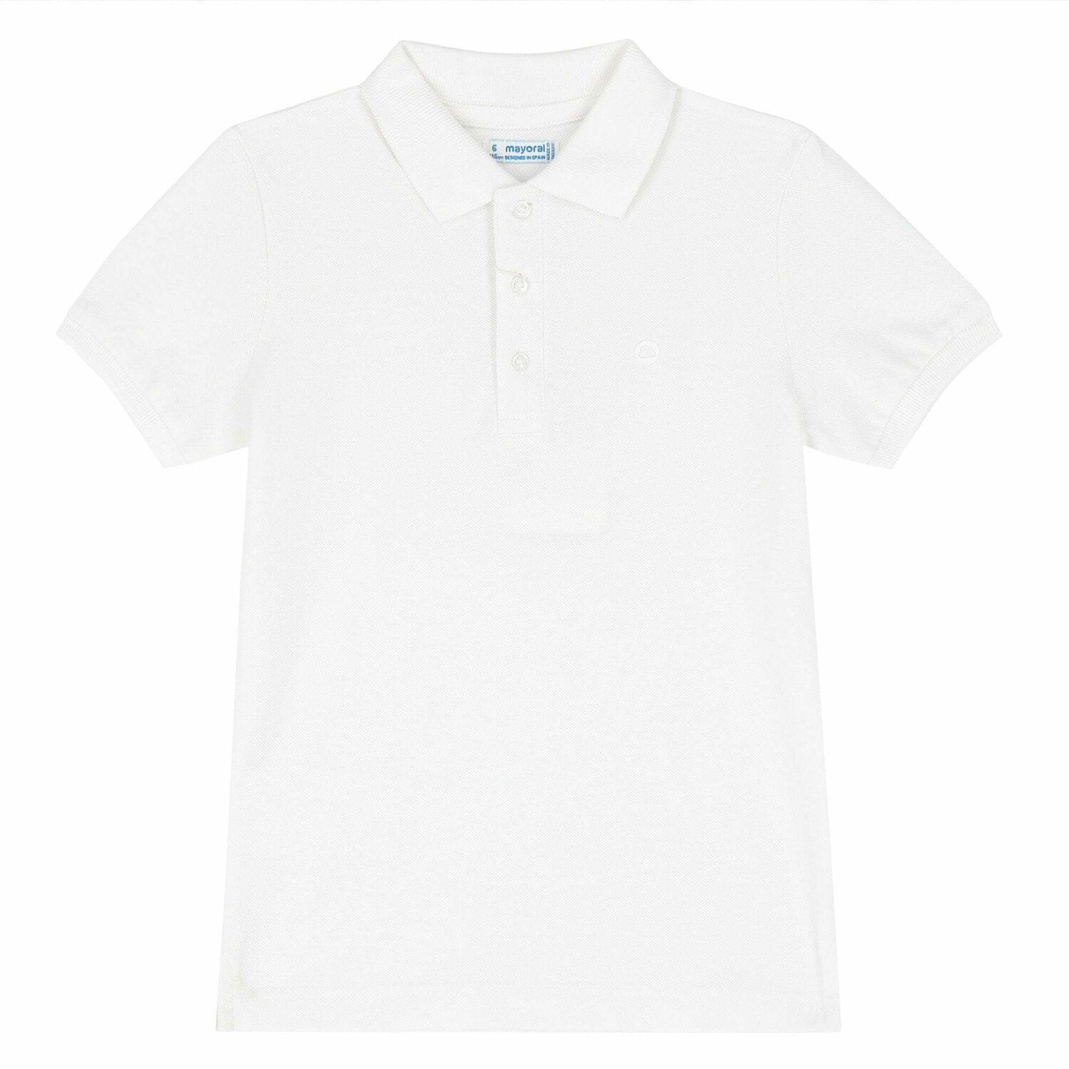 Boys White Logo Polo Shirt, 5, hi-res image number null