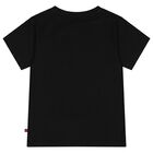 Girls Black Faux Fur Teddy Bear Logo T-Shirt, 2, hi-res