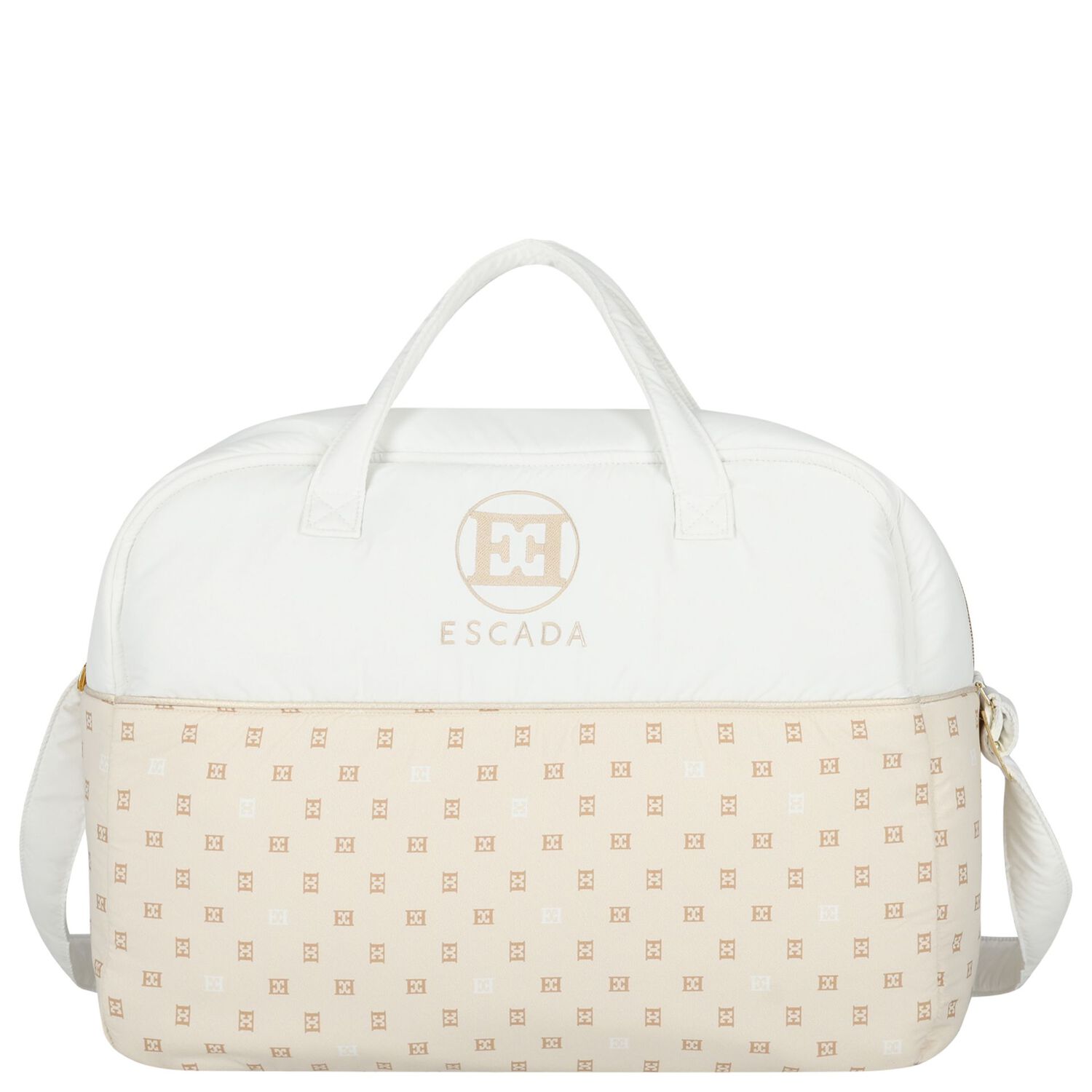 White & Beige Logo Baby Changing Bag ( 42cm ), 1, hi-res