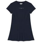  فستان للبنات بالشعار باللون الكحلى, 1, hi-res