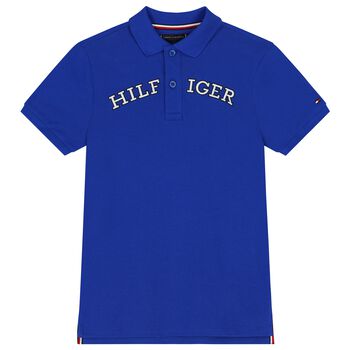 Boys Blue Logo Polo Shirt