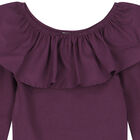 Girls Purple Ruffle Long Sleeve Top, 1, hi-res