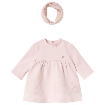Baby Girls Pink Floral Dress Set
