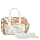 White & Beige Geo Map Baby Changing Bag, 1, hi-res